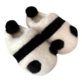 Fine strip cute panda thick bottom indoor cotton slippers winter
