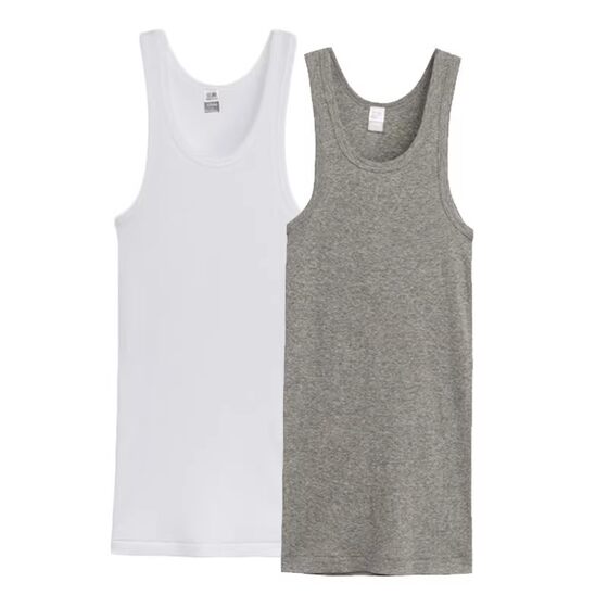 
Three-gun vest men's pure cotton thin summer solid color knitted tight elastic breathable hurdle sports bottoming inner wear sleeveless