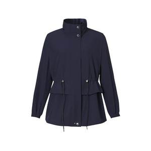 
Kelatiel 2025 spring new casual windbreaker coat for women drawstring waist jacket mid-length stand-up collar top