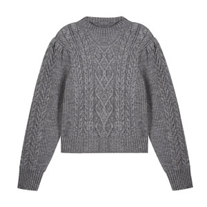 
NEVA HU [30% off in stock] short twist half turtleneck sweater for women, autumn and winter pullover knitted top