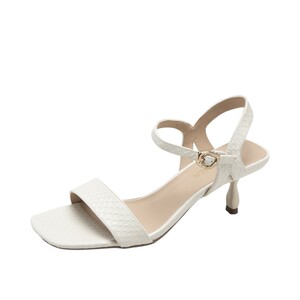 
Qianbaidu women's shoes new summer fashion sandals genuine leather high heel sandals one-length strap versatile without tiring feet