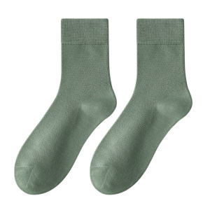 Shi Socks Mesh Socks Men's Spring and Autumn Breathable Cotton Boneless Sweat-Absorbent Deodorant Black Business Mid-Tube Socks