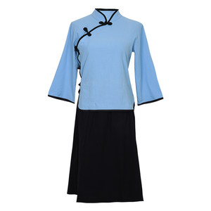 
Republic of China style women's chorus student uniforms women's cotton May 4th movement youth clothing children's tunic suit stage performance clothing