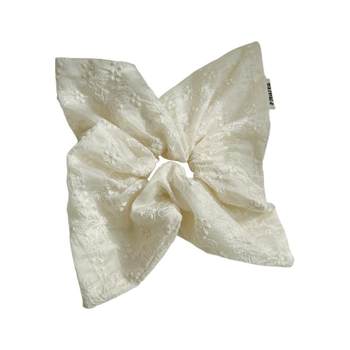 
Korean milk-white printed square scarf large intestine hair ring for women