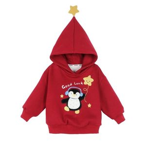 Little O dad baby boys and girls plus velvet sweatshirt winter 2025 new baby hooded top parent-child suit