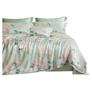 
Fuanna Tencel four-piece Lyocell cool quilt cover ice silk sheet quilt cover huge good-looking naked sleeping bedding