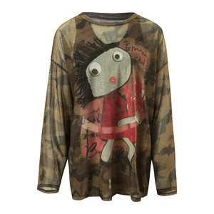 
One meter sunshine swimsuit women's split three-piece set sexy fashion camouflage long-sleeved cover-up sun protection vacation girl hot spring