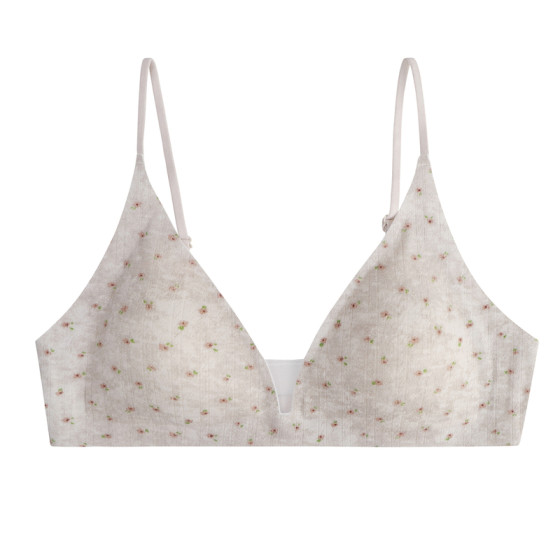 
2026 New French Sweet Girly Floral Triangular Cup Wireless Bra Thin Breathable Anti-Sagging Underwear