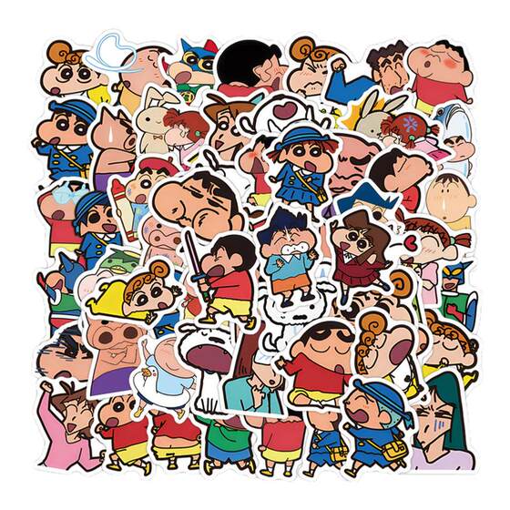 
60 Cartoon Crayon Shin-chan Expression Packs Family Comedy Animation Stickers Old Renovation Stickers DIY Refrigerator Tablet Laptop Phone Case Elevator Door Desktop Wall Sticker