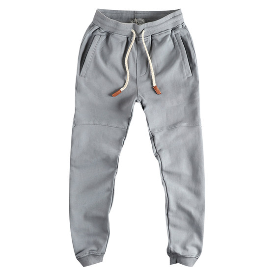 
340G washing tripe wool cotton three-dimensional splicing cut men's hoodies American trendy youth sports tying pants