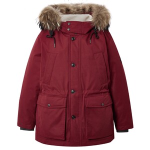 
[New Year Gift] Jack Jones Men's Spring Down Jacket Drawstring Hooded Fur Collar Detachable Loose Jacket