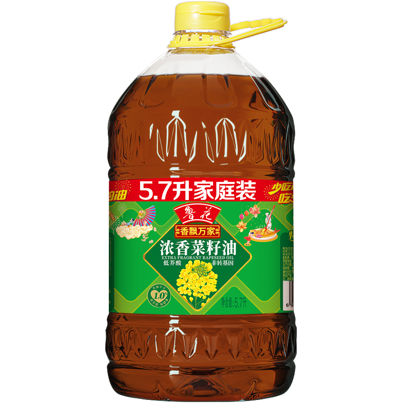 Luhua 鲁花 香飘万家低芥酸浓香菜籽油 5.7L