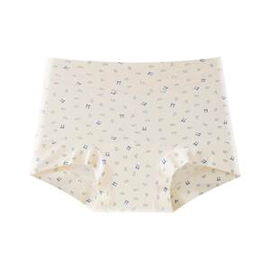 
Urban beauty large size pure cotton underwear for women Class A baby cotton suppression extended-end hip floral high-waist boxer