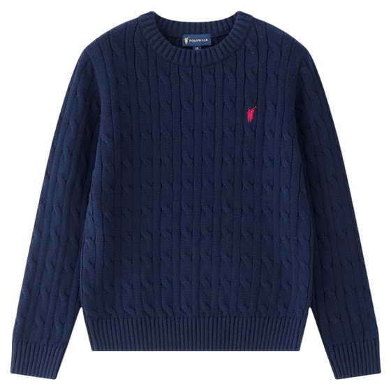 
POLOWALK Children's Clothing Boys and Girls' Twist Sweater 2025 Autumn New Paul Children's Cotton Pullover Knitted Sweater