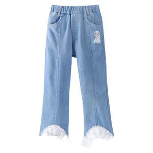 
Princess Elsa girls boot-cut jeans children's pants spring and autumn 2025 new Disney children's clothing outer wear