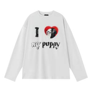 
BJHG reckless puppy long-sleeved T-shirt men's new winter trendy loose top women's fun casual couple wear