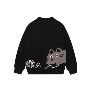 
EBAER children's sweater 2025 autumn and winter new style boys and girls thickened warm top pullover sweater