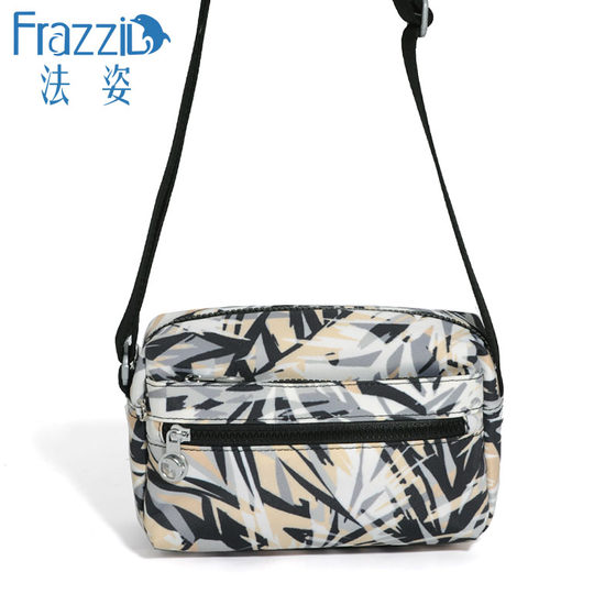 Frazzil/法姿休闲斜挎包包女新品小清新时尚帆布包印花妈妈小方包