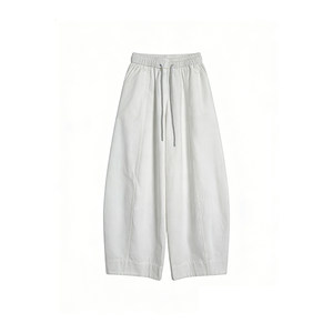 
White wide-leg sports balloon pants Korean style lazy style plus size women's fat mm slim casual scimitar overalls