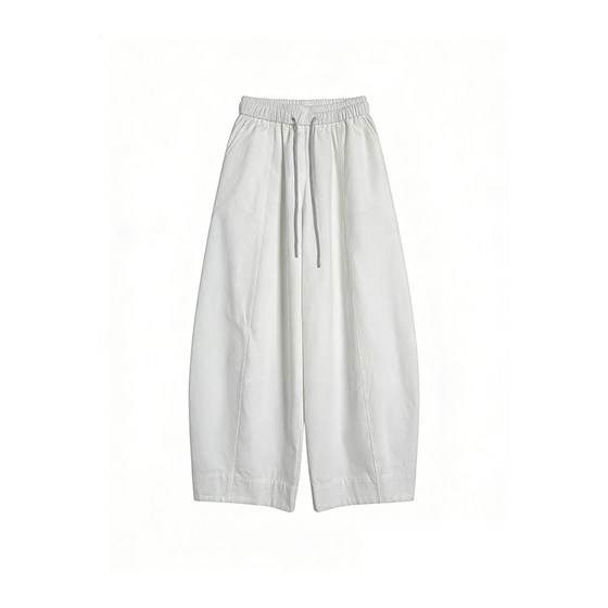 
White wide-leg sports balloon pants Korean style lazy style plus size women's fat mm slim casual scimitar overalls