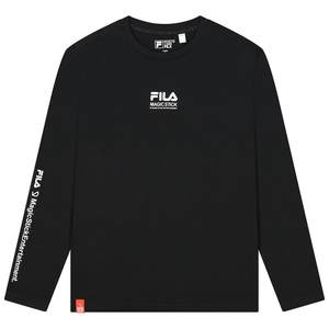 
FILA official men's long-sleeved T-shirt spring fashion simple casual versatile knitted long-sleeved round neck top