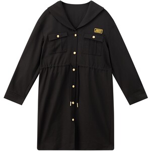 
Juicy Couture Orange Dress Women's Black Waist Navy Neck Midi Skirt