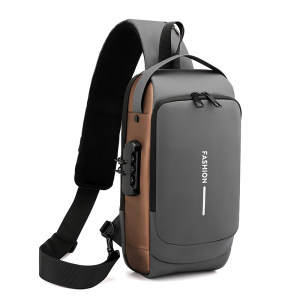 Password lock anti -theft men's bag men's chest bag leisure sports small backpack shoulder mesengers bag locomotive bag tide shoulder bag