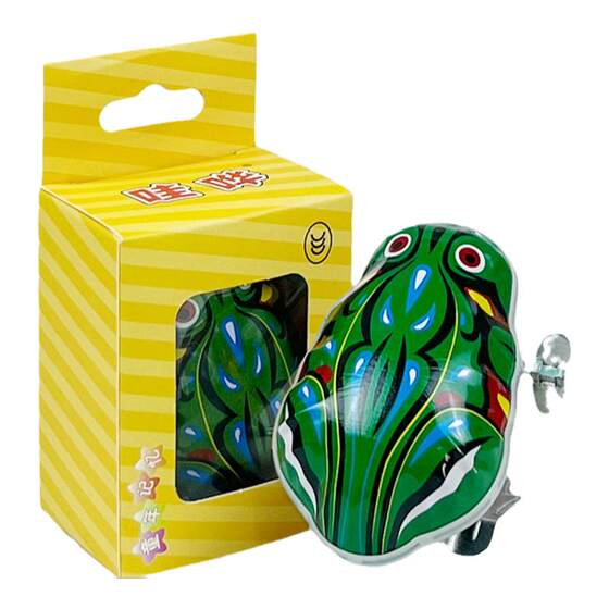 
Tin frog toy wind-up tin chicken 80s nostalgic little frog toy for the beginning of school jumping frog jumping toad
