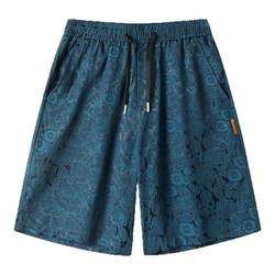 Ice silk sports shorts men's summer thin quick-drying casual casual pants men's loose air-conditioned stretch beach pants men