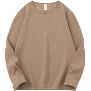 
Round neck long-sleeved T-shirt men's autumn and winter clothes with velvet thickened base shirt trendy warm autumn clothes