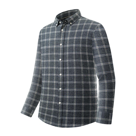 
[100% Cotton] Red Bean Men's Long Sleeve Shirt Spring Casual Button Collar Plaid Shirt Men's Jacket