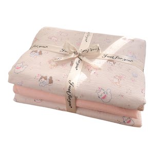 
Class A pure cotton bedding four-piece set of all cotton mother and baby grade double-layer yarn sheets and quilt covers single student dormitory three-piece set 3