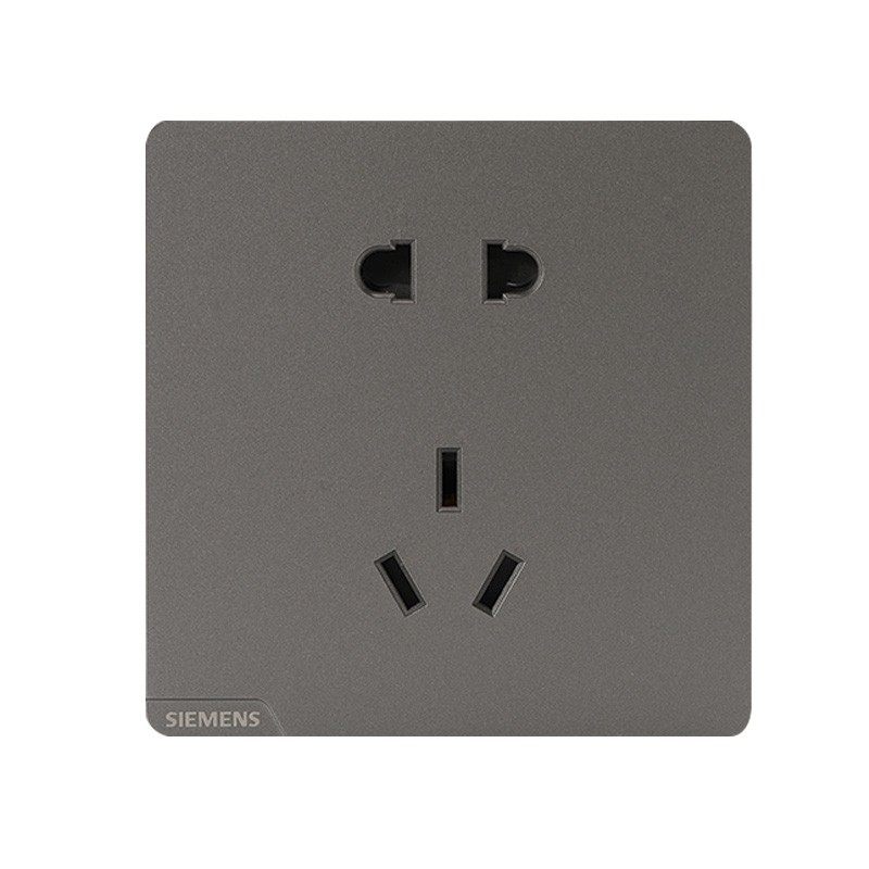Siemens Jingyi Series 86 Type Socket - 5-Hole with USB - Dark Gray/Silver