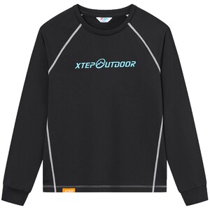 
Xtep Children's Wear 2026 Spring Children's Bottoming Shirt Boys Long Sleeve Girls Velvet T-Shirt Medium and Big Children's Top