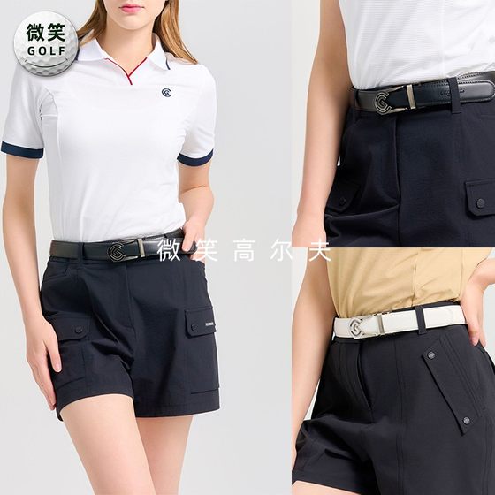 2024夏季新款韩国代购CLEVELAN*自动调节标志高尔夫女士腰带GOLF