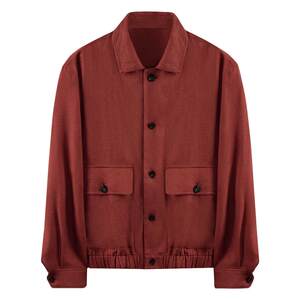 
[100% French linen] CULTUM open pattern retro loose lapel tennis A2 bomber jacket for men