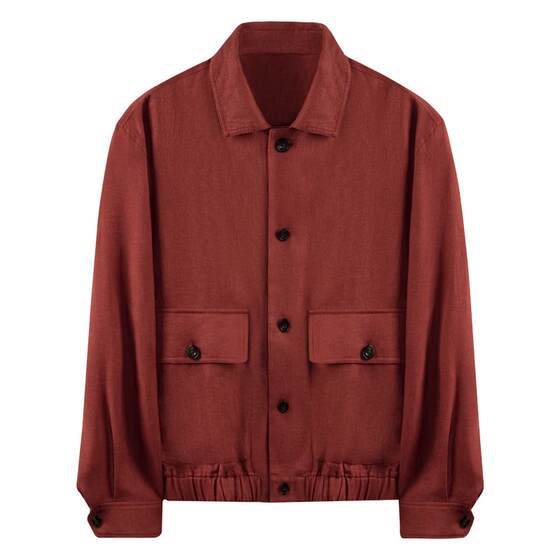 
[100% French linen] CULTUM open pattern retro loose lapel tennis A2 bomber jacket for men
