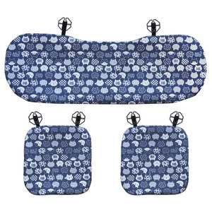 
Literary and fresh cat cartoon head linen ice silk canvas four-season universal car seat cushion single piece seat cushion