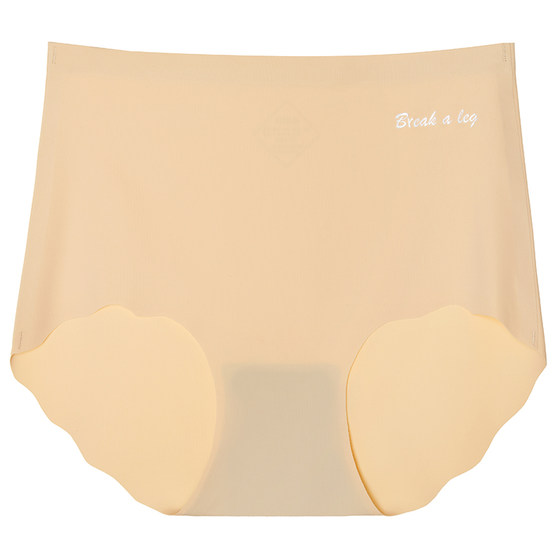 
Ice silk traceless flat corner fitness underwear for women in summer thin one-piece mid-high waist belly shorts new pure cotton