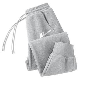 Pull back gray velvet sports pants for women autumn and winter 2025 new hot style loose small casual sweatpants for women