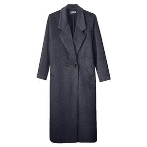 
Gray woolen coat coat for women autumn and winter high-end long knee-length woolen coat new plus size women's slimming
