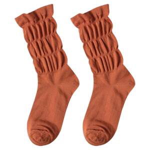 
kikiya socks Korean imported women's socks Dongdaemun autumn and winter solid color new pleated long tube socks in the tube