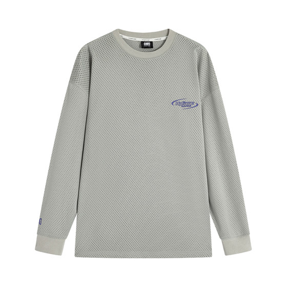 
OMG Sports Mesh Long Sleeve Breathable Moisturizing Wounding Fitness Clothes Men's Basketball Training Clothes Mesh Frisbee T-shirt