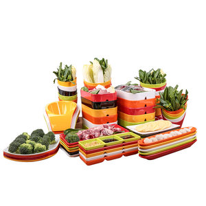 
Xiangyuan memelamine tableware hot pot plate side dish plate commercial catering presentation plate plastic plate barbecue plate