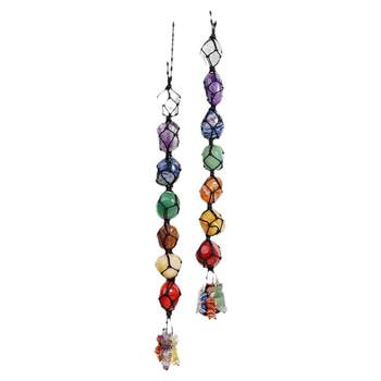 Seven-color car hanging crystal rough stone hand-woven
