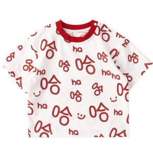 WHYLOOK original haha summer parent-child clothing for a family of three baby onesies baby T-shirt short-sleeved mother-daughter clothing
