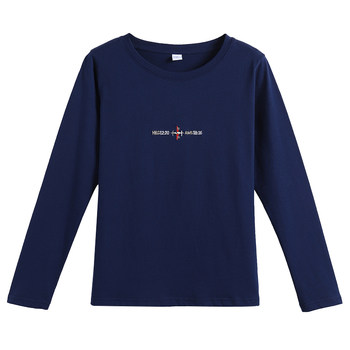 
Middle-aged mother's spring and autumn pure cotton long-sleeved T-shirt women's top