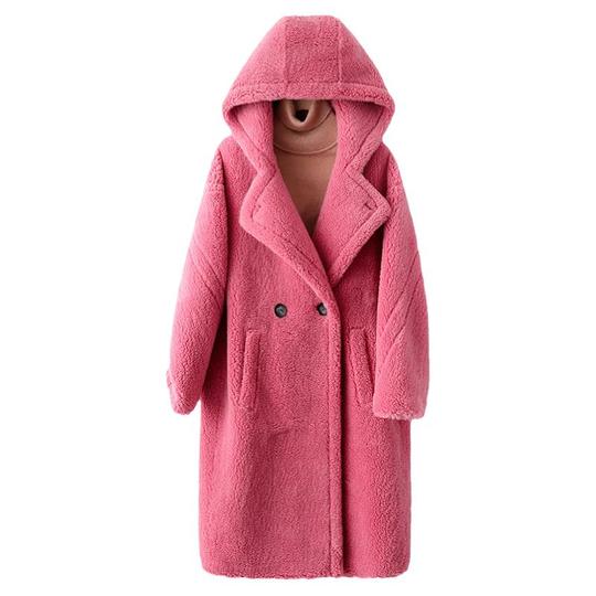 Abrigo de Invierno de Lana Teddy para Mujer Chaqueta de Pelo con