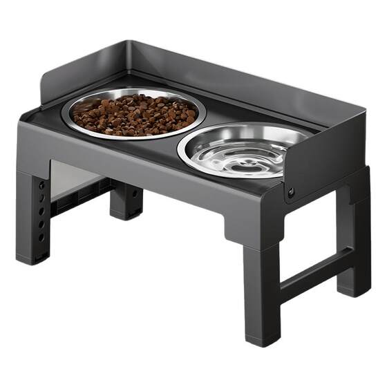
Dog bowl, dog food bowl, double bowl, large dog anti-overturning neck protection table, high-foot golden retriever food bowl, large pet bowl, rice bowl