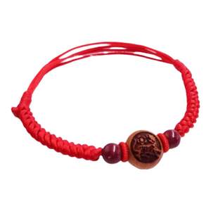 Putuo Mountain Red Rope Good Lucky Chain Peach Twelve Zodiac Zodiaczon Transit Beads Guarding Men and Women's Ping An Year

